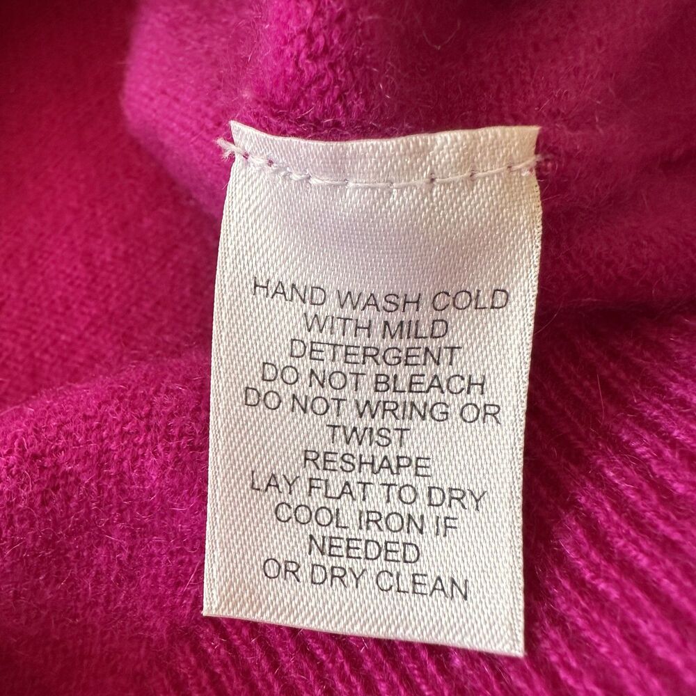 Prive Cashmere Sweater Women Small Viloet Fuchsia Shawl Collar Luxury Knit - Picture 4 of 7